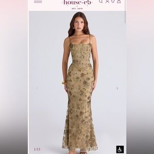 House of CB Gold Beaded Naimi Gown